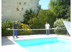 Assemblage abri de piscine sans rail